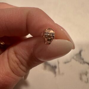 Gold and Diamond Skull Studs